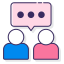 two people meeting